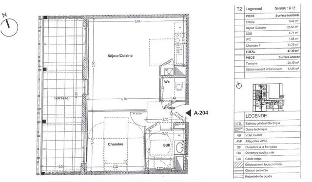 Afficher la photo en grand Appartement F2 à louer - 2 pièces - 47.49 m2 - VITRE - 35 - BRETAGNE - Century 21 A.I.T