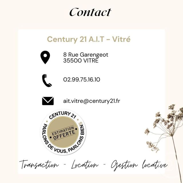 Appartement F3 à louer - 3 pièces - 64.82 m2 - VITRE - 35 - BRETAGNE - Century 21 A.I.T