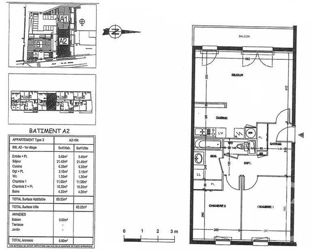Appartement F3 à louer - 3 pièces - 64.05 m2 - ETRELLES - 35 - BRETAGNE - Century 21 A.I.T