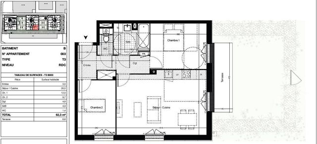 Appartement F3 à vendre - 3 pièces - 62.3 m2 - VITRE - 35 - BRETAGNE - Century 21 A.I.T